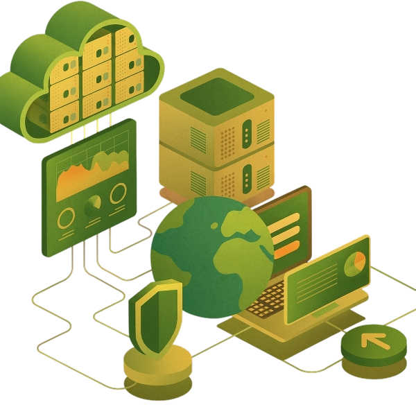 Eco-friendly hosting illustration